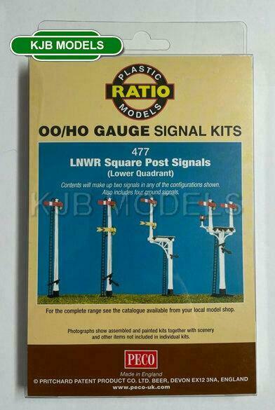 Ratio 477 HO/OO gauge LNWR Square Post 4 Signals inc. Jcn/Brackets 